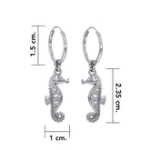 Celtic Knots Seahorse Silver Hoop Earrings TER2083 - DiveSilver Jewelry